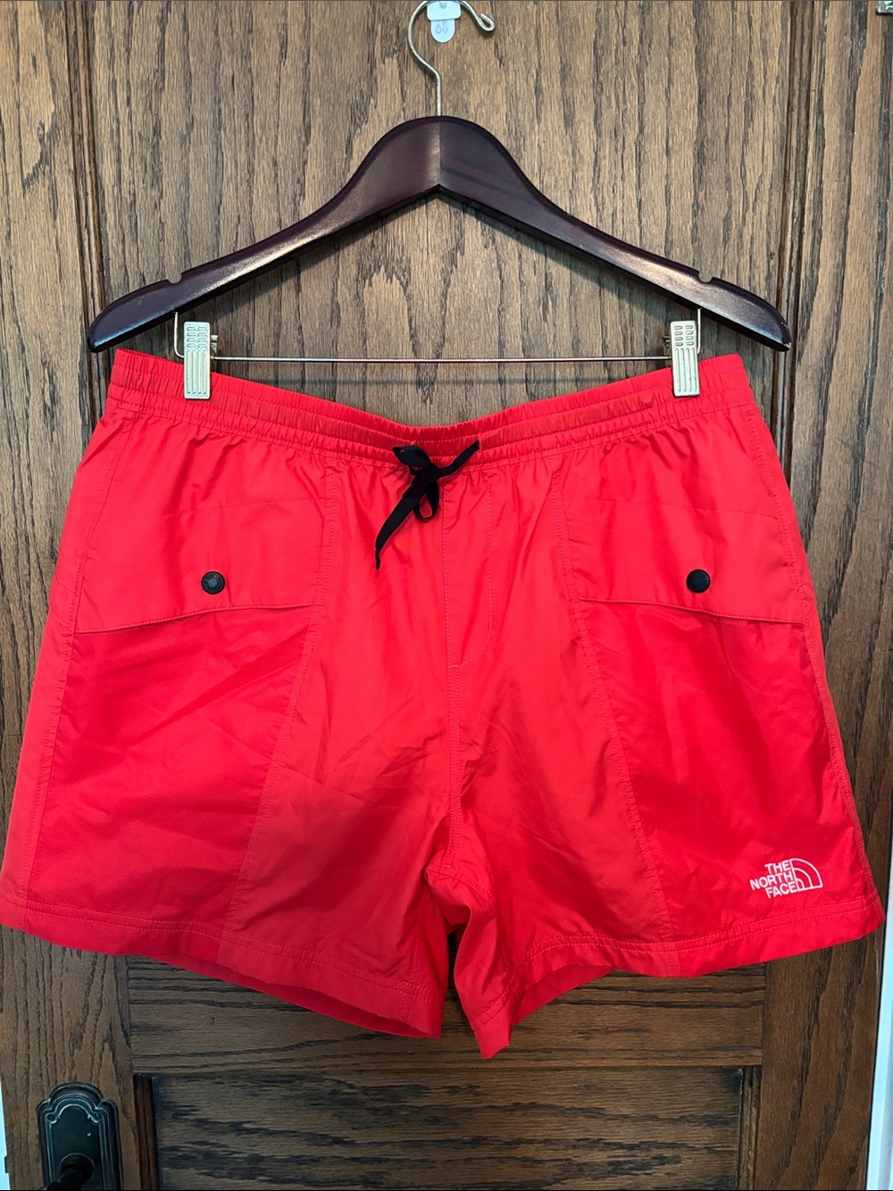 The North Face Women’s Bright Red Shorts with Black Drawcord